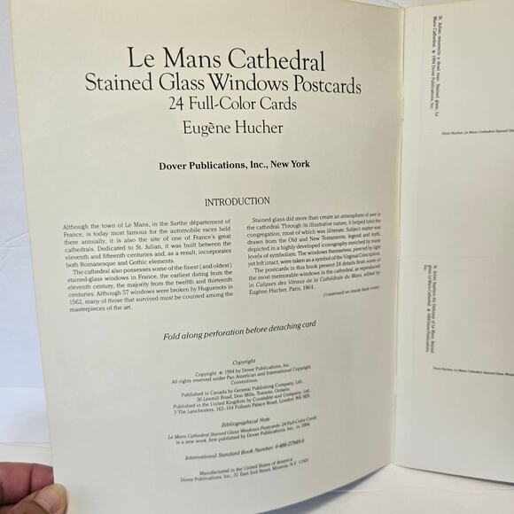 Dover Publications Chartres (24) and Le Mans(22) Stained Glass Windows Postcards - Picture 11 of 11